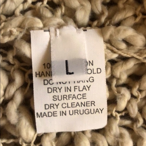 NATURE by Hand 100% Cotton Loose Knit Open Cardigan Sweater L - Picture 13 of 13